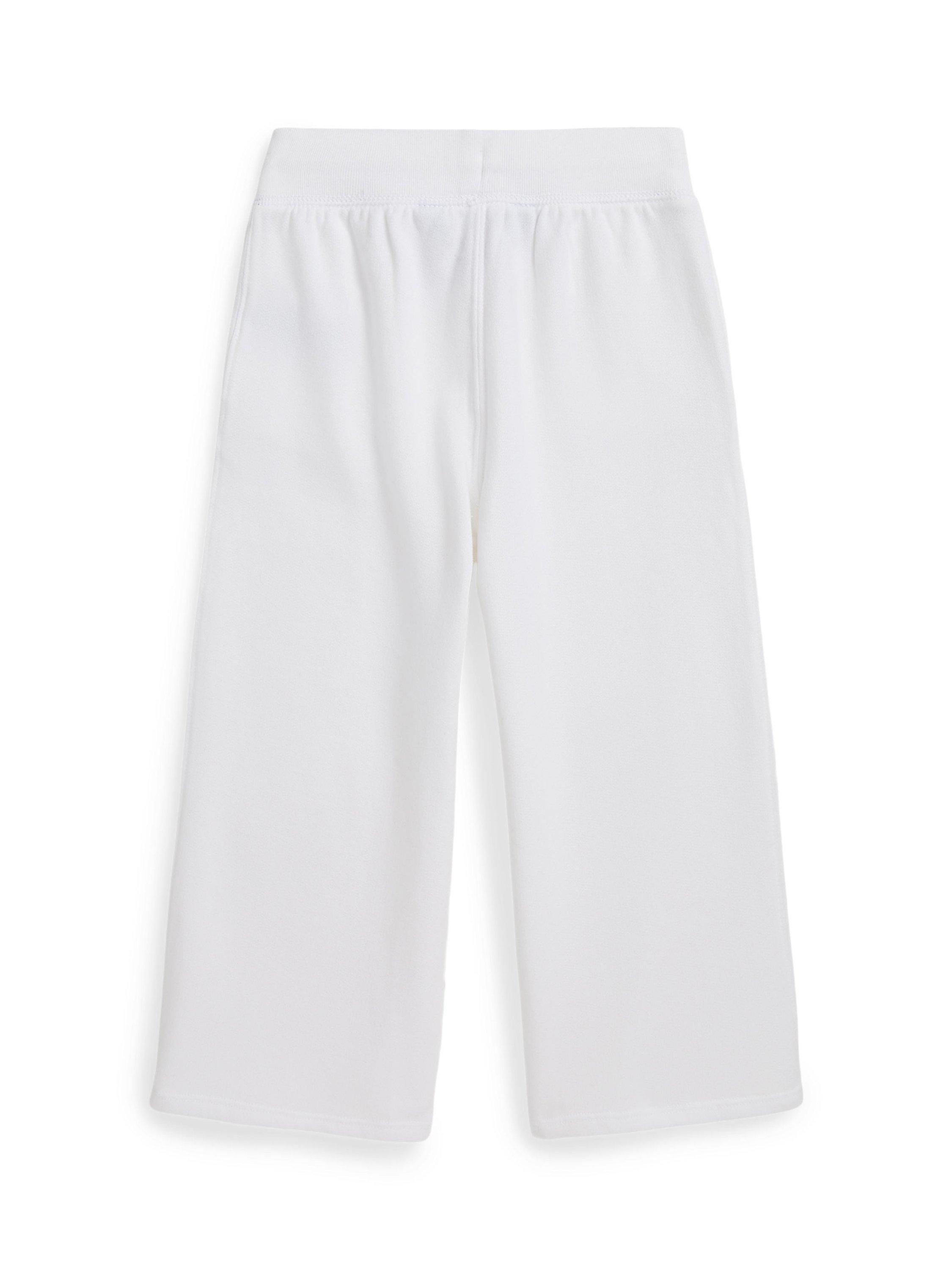 Product image 2 of 2, which shows Polo Ralph Lauren Kids' Wide Leg Joggers, White, 3 years