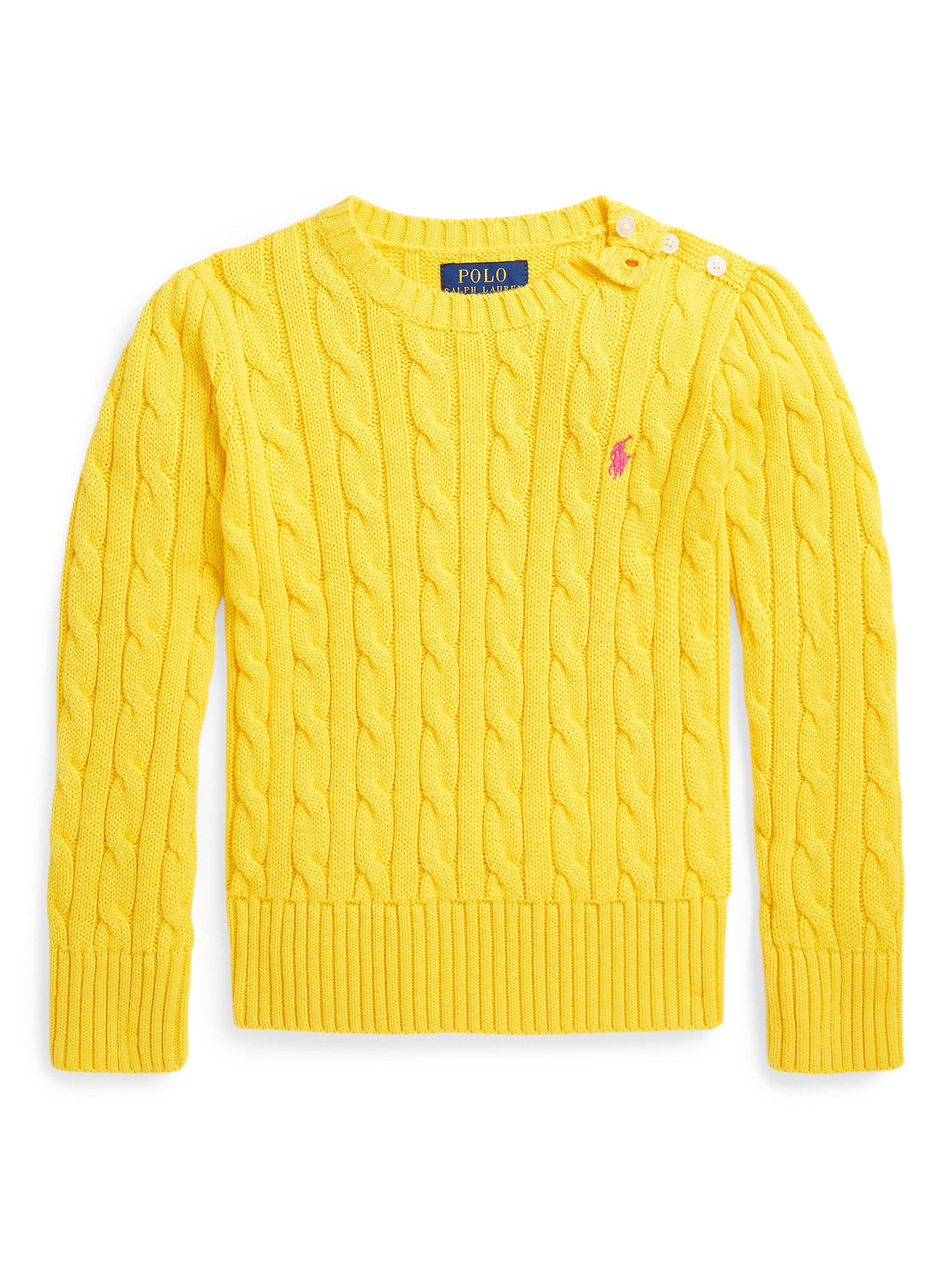 Ralph lauren yellow cable knit sweater online