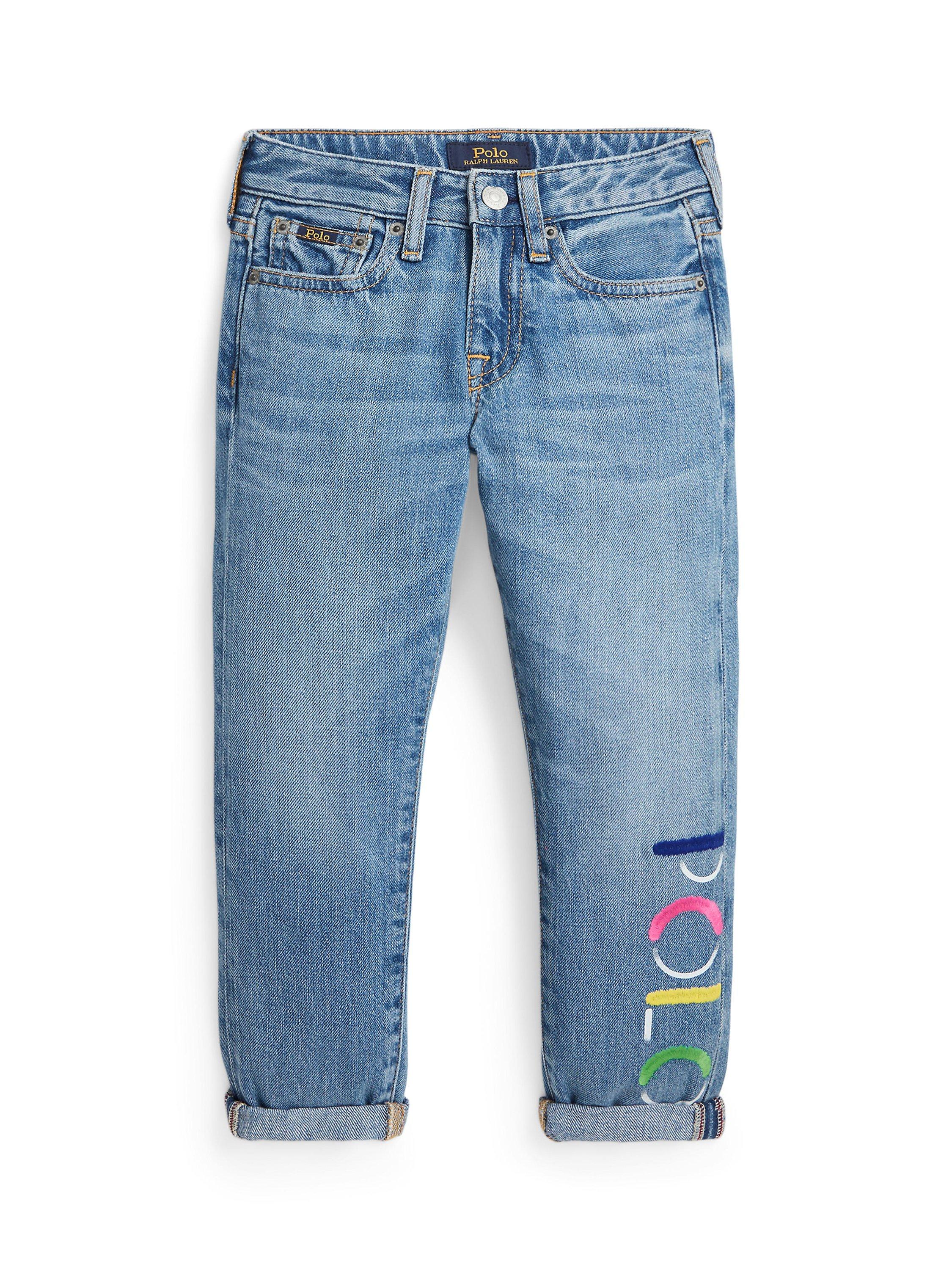 Product image 1 of 3, which shows Ralph Lauren Kids' Boyfriend Jeans, Pamina Wash, 8 years
