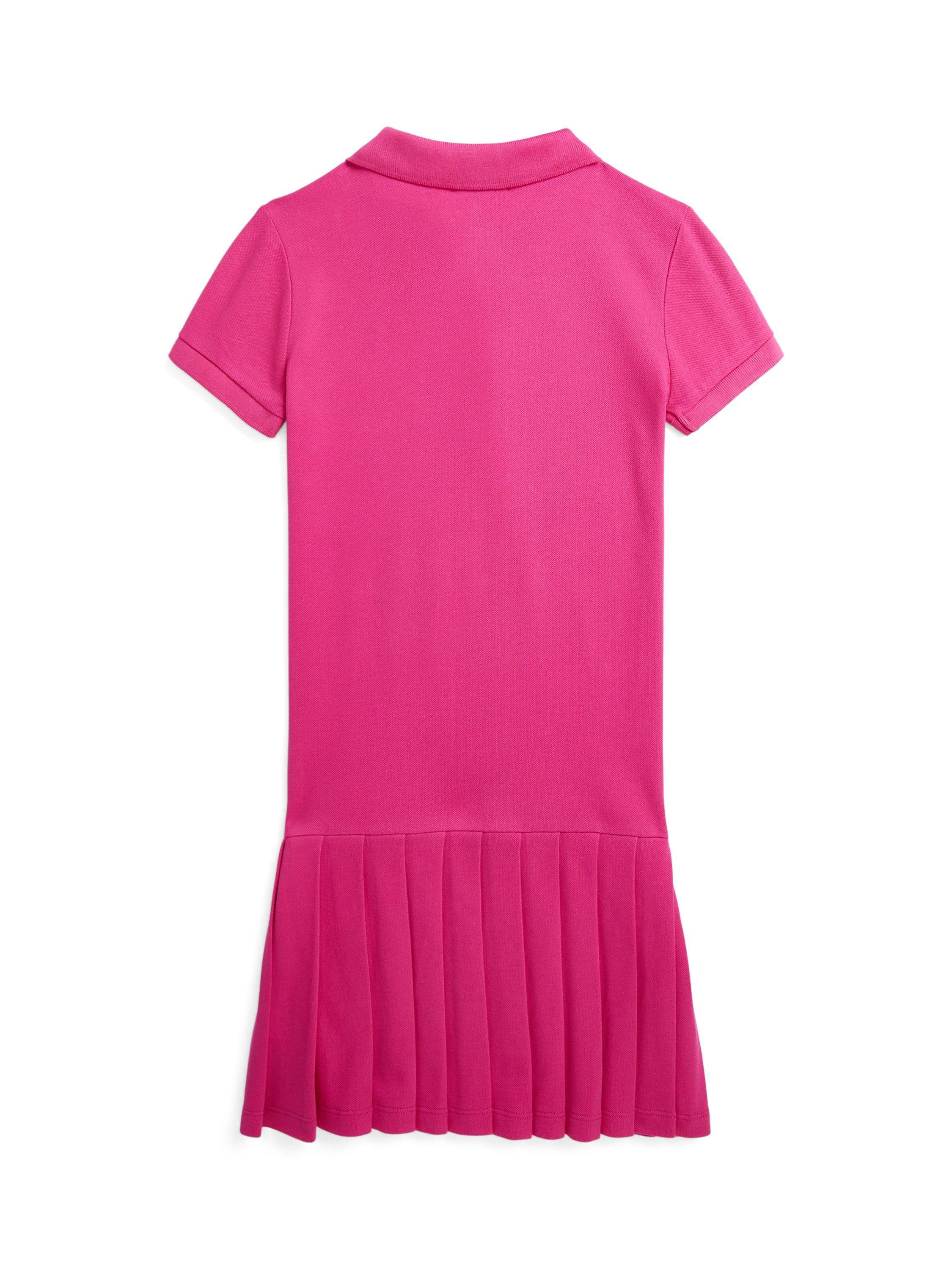 Ralph Lauren Kids Pleated Polo Dress Bright Pink