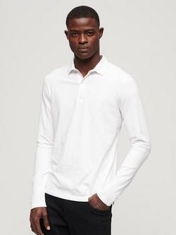 Superdry Studios Long Sleeve Jersey Polo Shirt, Optic