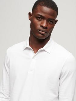 Superdry Studios Long Sleeve Jersey Polo Shirt - view 2, Optic