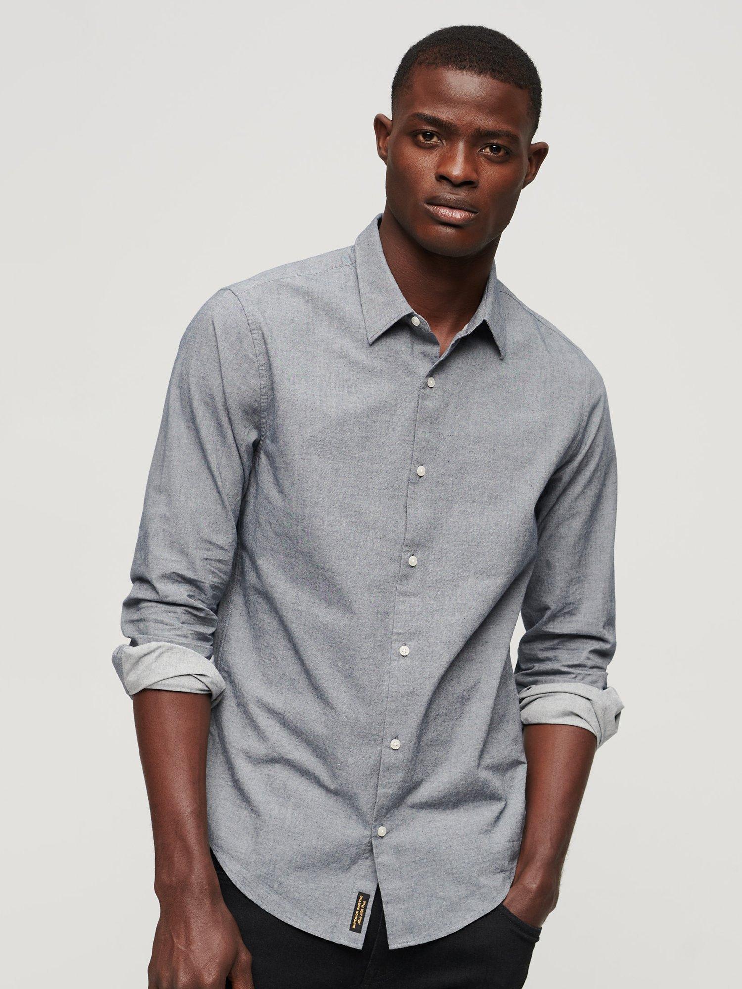Superdry Cotton Twill Long Sleeve Shirt, Insignia Blue