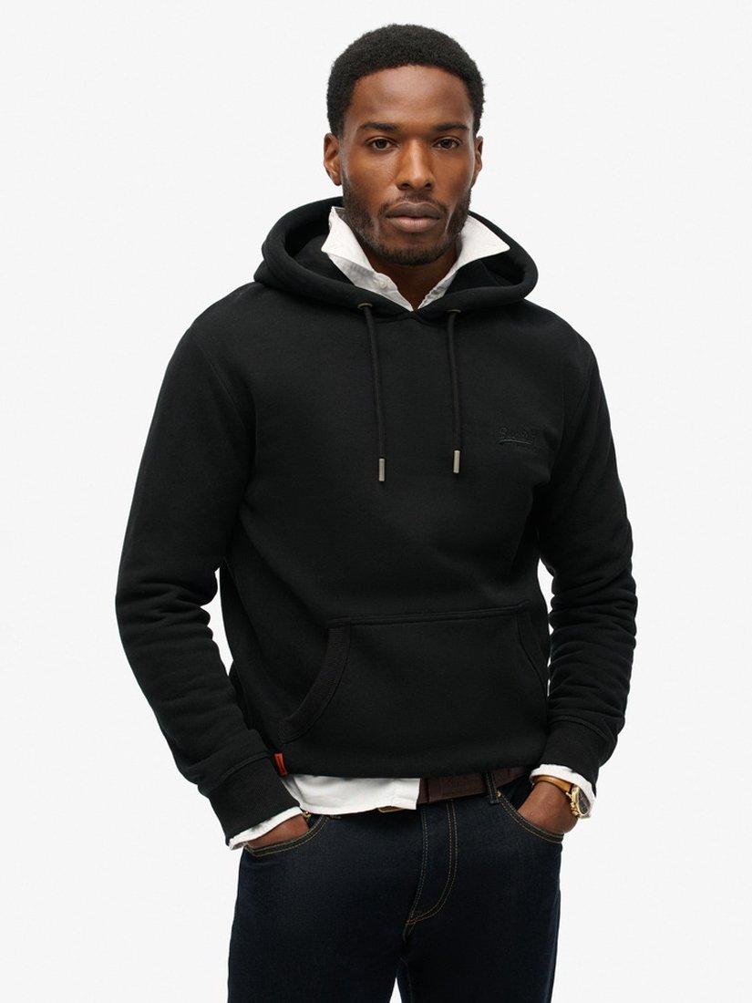 Superdry Organic Cotton Essential Logo Hoodie, Black, S