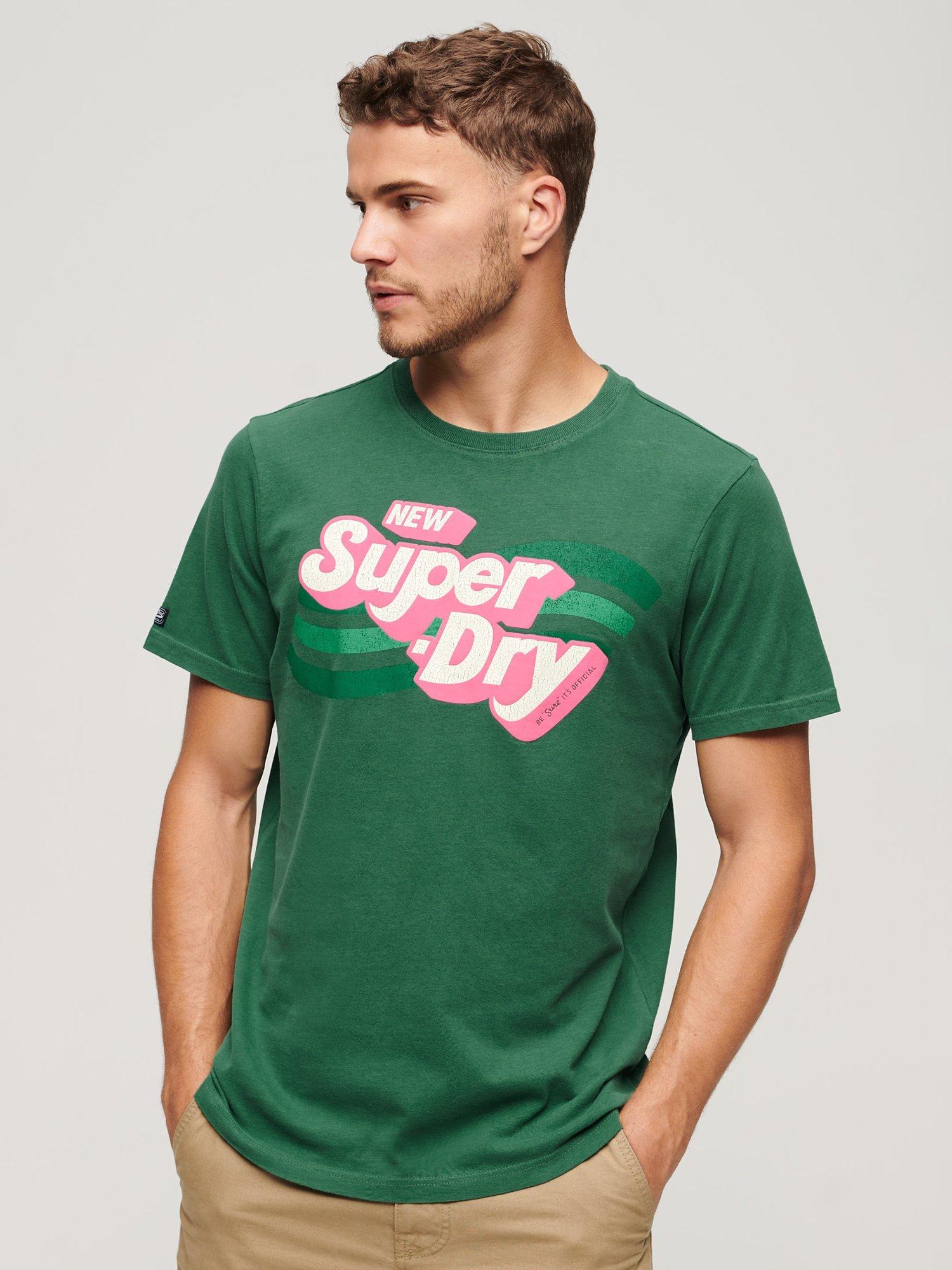 Superdry Cooper 70s Retro Logo T-Shirt, Pine Green