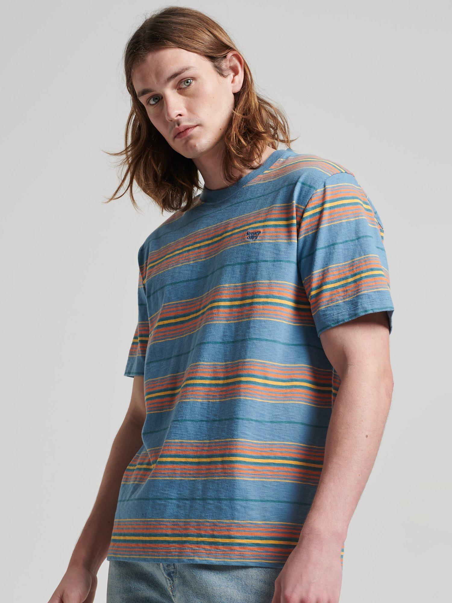 Superdry Organic Cotton Vintage Textured Stripe T-Shirt