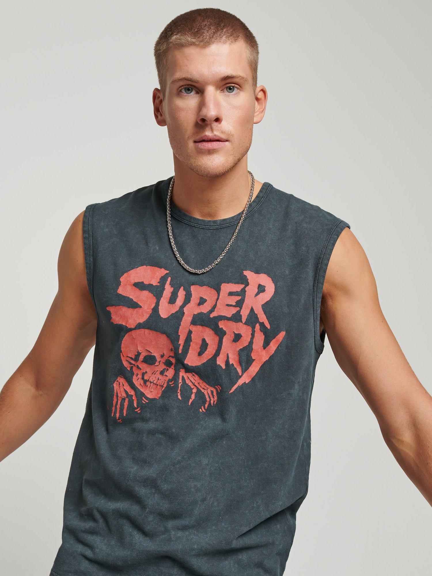 Superdry Vintage Lo-Fi Flyer Vest, Viper Black
