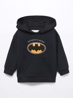 Mango Baby Batman Logo Hooded Sweatshirt, Black, Black