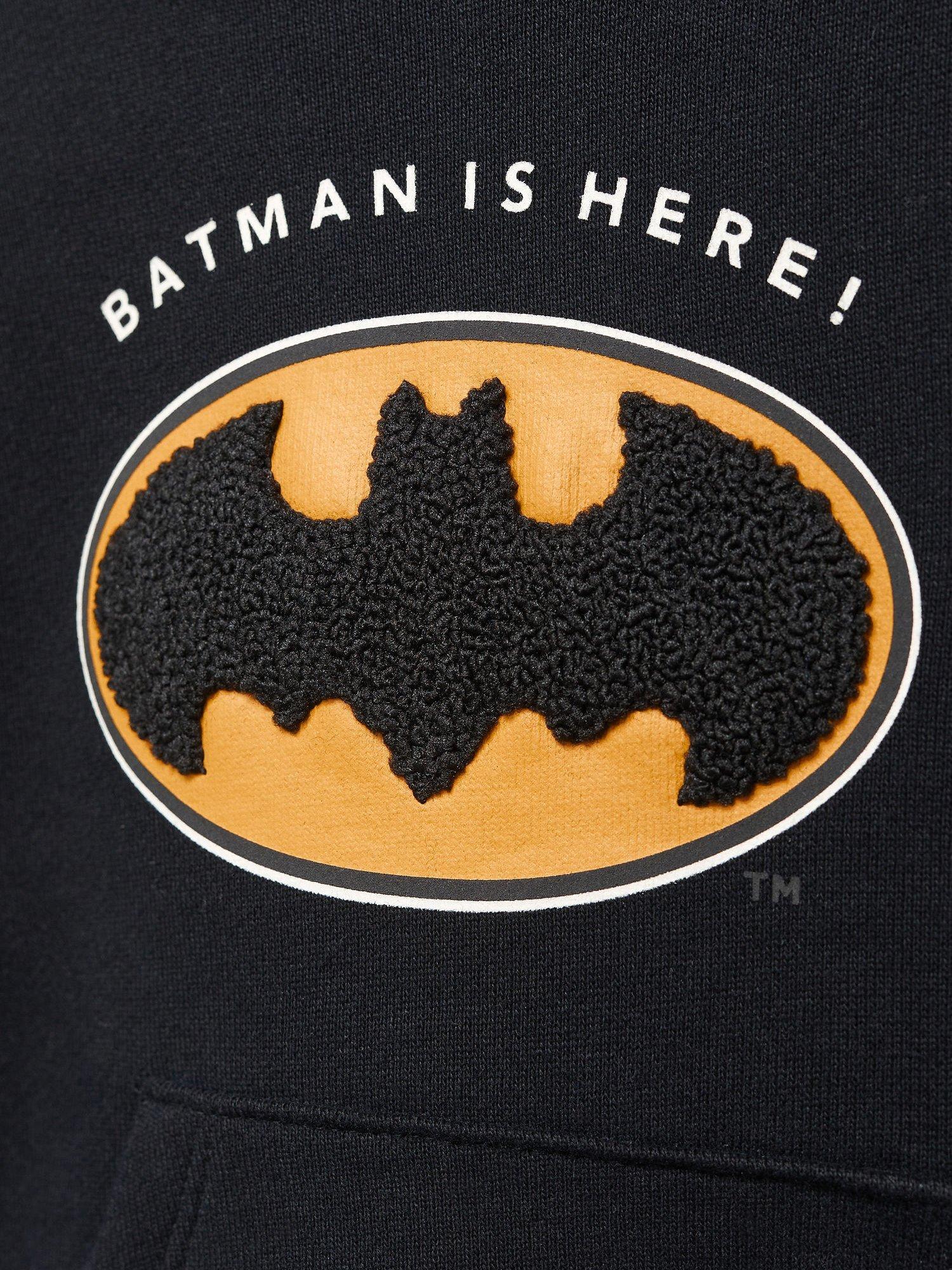 Product image 4 of 4, which shows Mango Baby Batman Logo Hooded Sweatshirt, Black, 12-18 months