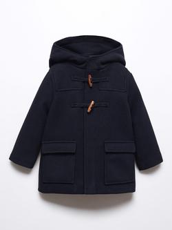 Mango Baby Vince Classic Duffle Hooded Coat, Navy, Navy