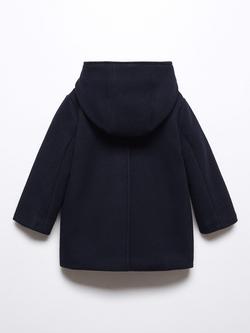 Mango Baby Vince Classic Duffle Hooded Coat, Navy - view 2, Navy