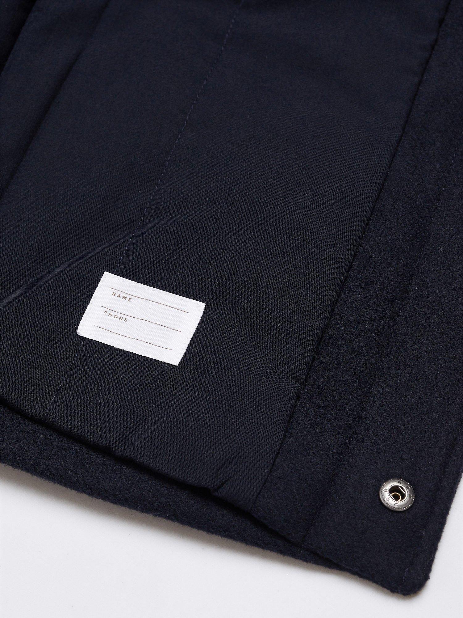 Product image 3 of 4, which shows Mango Baby Vince Classic Duffle Hooded Coat, Navy, 3-4 years