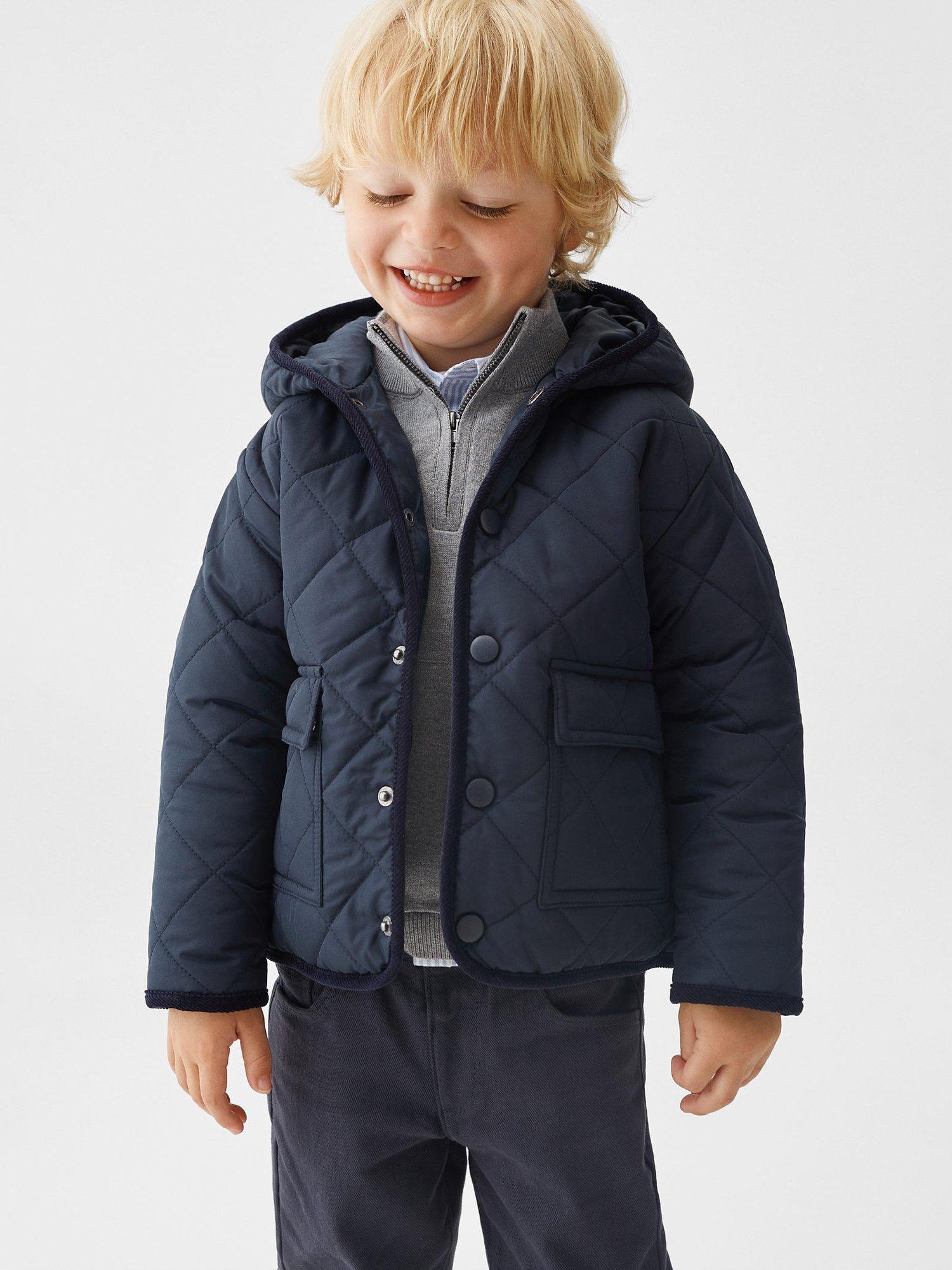 Mango Baby Husky Hooded Quilted Jacket Navy