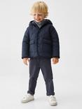 Mango Baby Husky Hooded Quilted Jacket, Navy