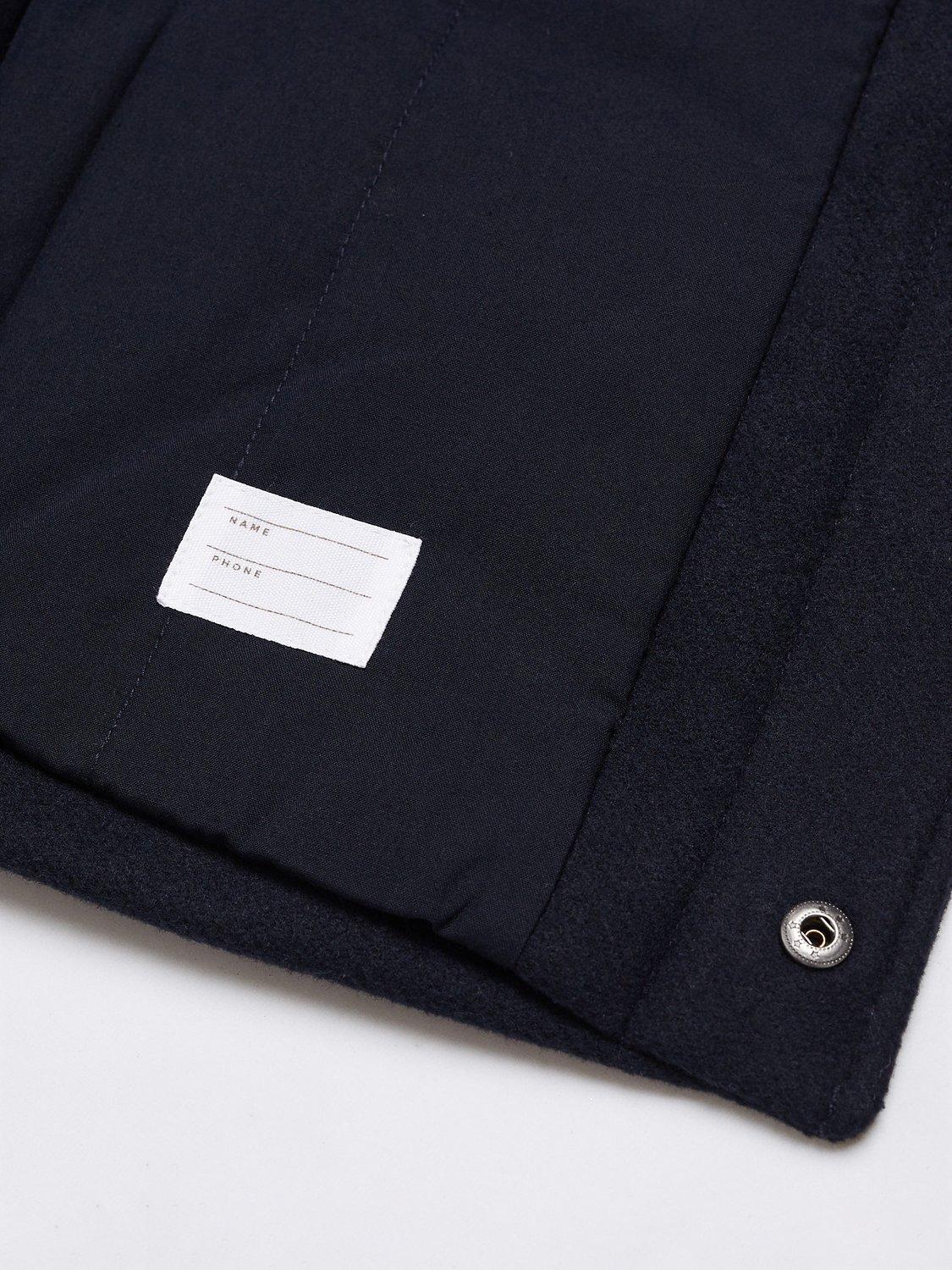 Product image 5 of 6, which shows Mango Kids' Vince Classic Duffle Hooded Coat, Navy, 11-12 years