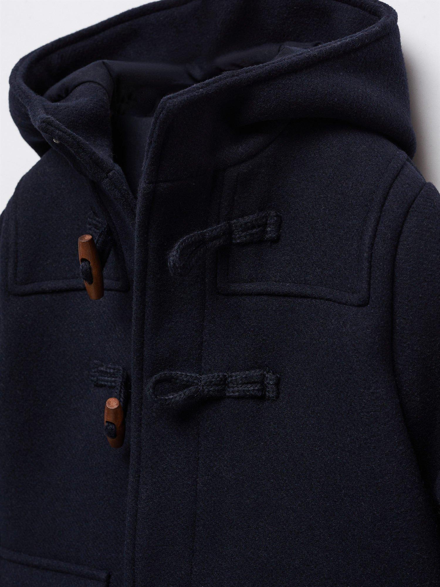 Product image 6 of 6, which shows Mango Kids' Vince Classic Duffle Hooded Coat, Navy, 11-12 years
