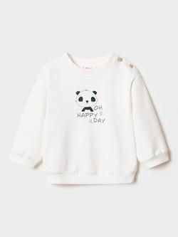Mango Baby Panda Sweatshirt, Natural White, Natural White