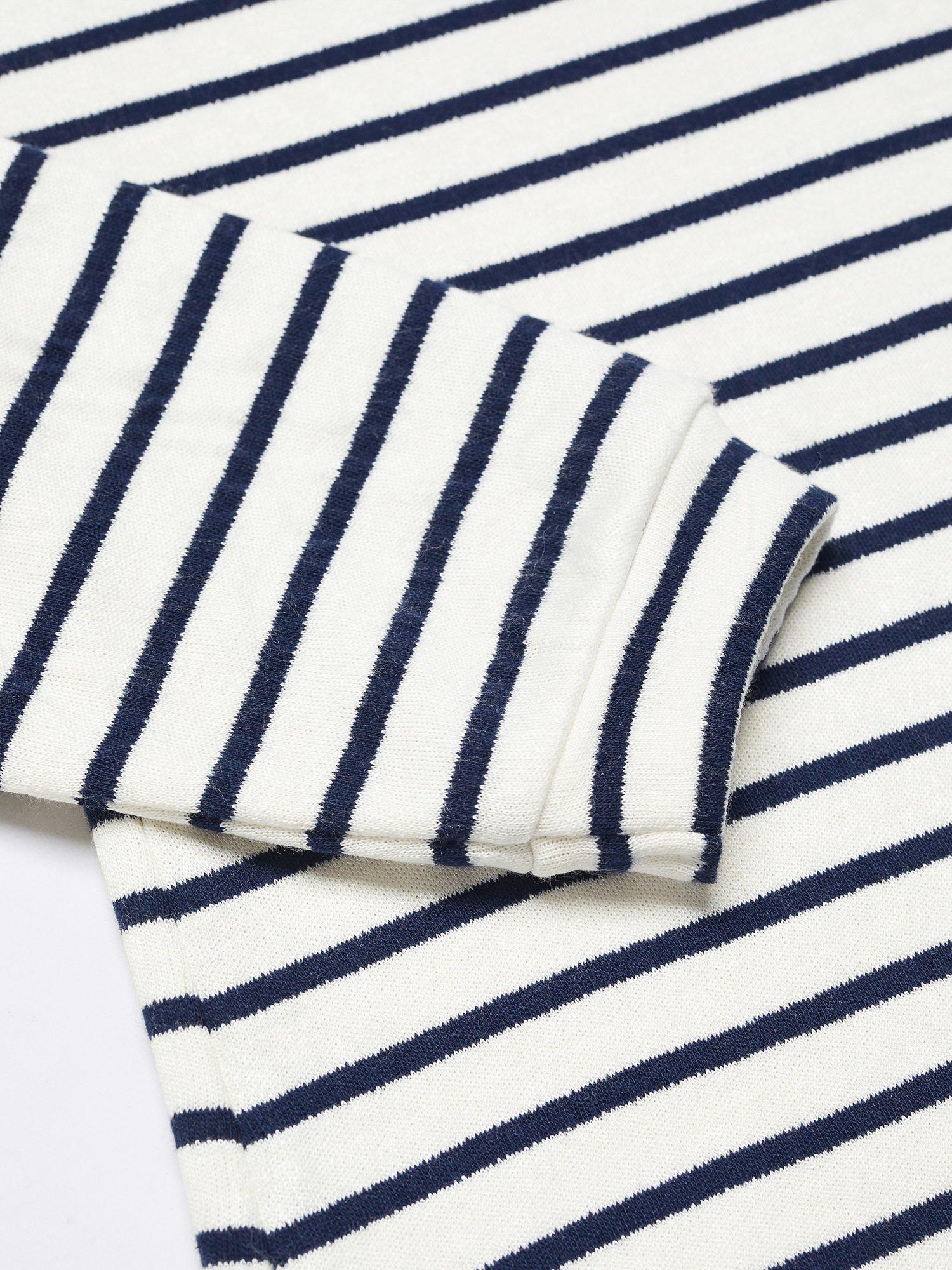 Product image 8 of 8, which shows Mango Kids' Stripe Long Sleeve Dress, Navy, 7-8 years