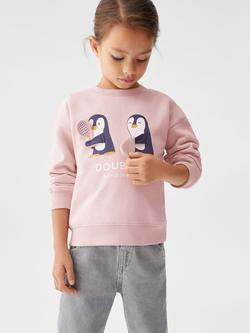 Mango Baby Penguin Doubles Sweatshirt, Pink, Pink