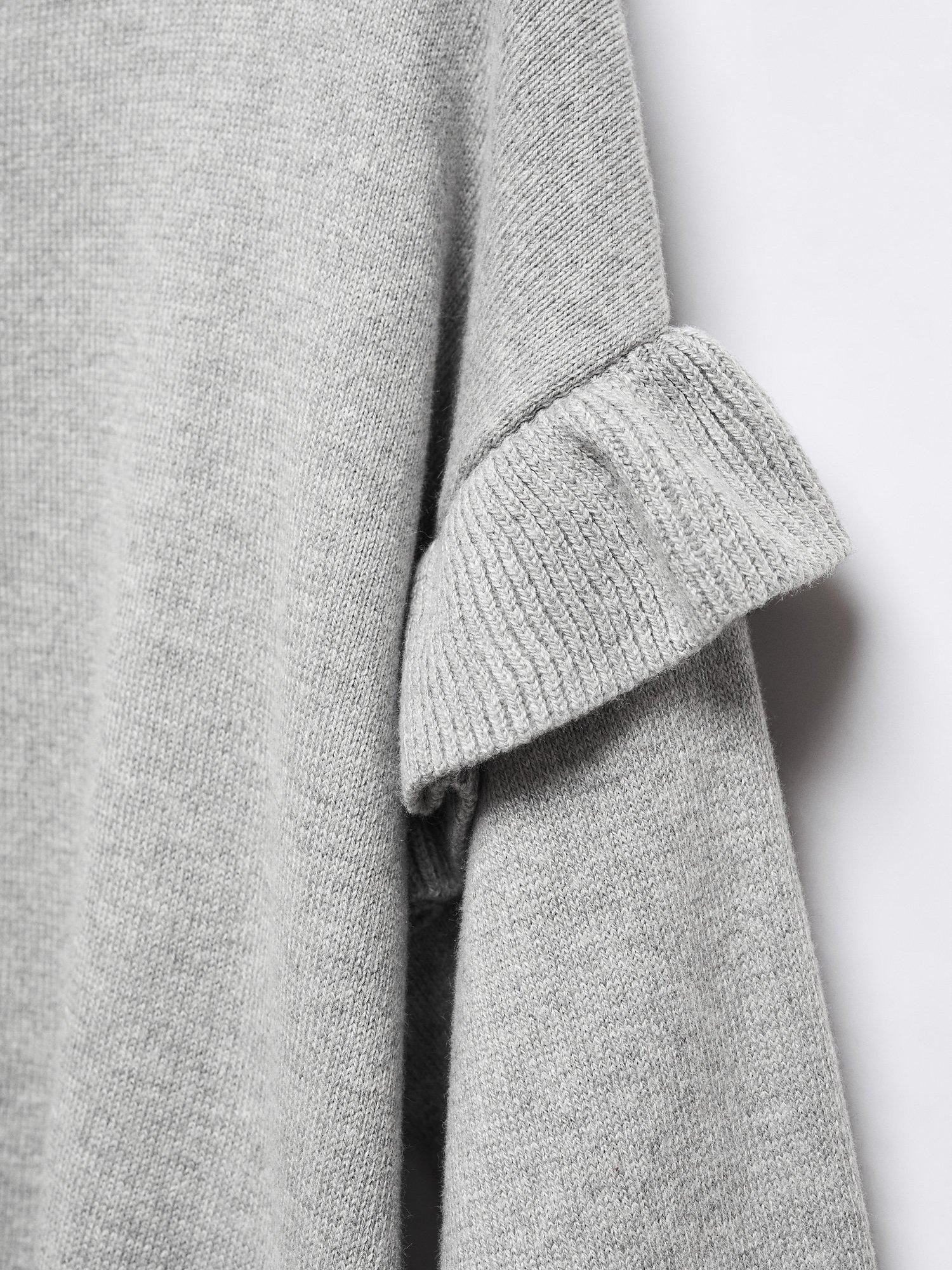 Product image 3 of 3, which shows Mango Kids' Joana Ruffle Detail Jumper, Grey, 13-14 years