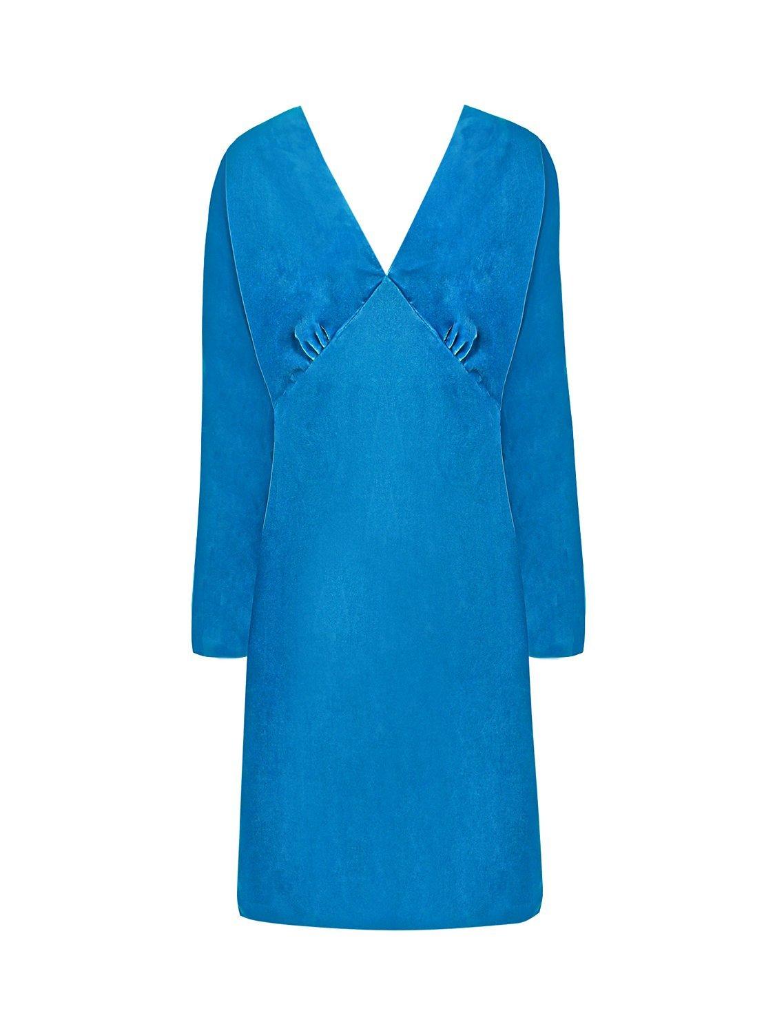 Product image 4 of 4, which shows Ro&Zo Velvet Plunge Neck Mini Dress, Blue, 10