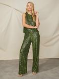 Ro&Zo Cluster Sequin Trousers, Green