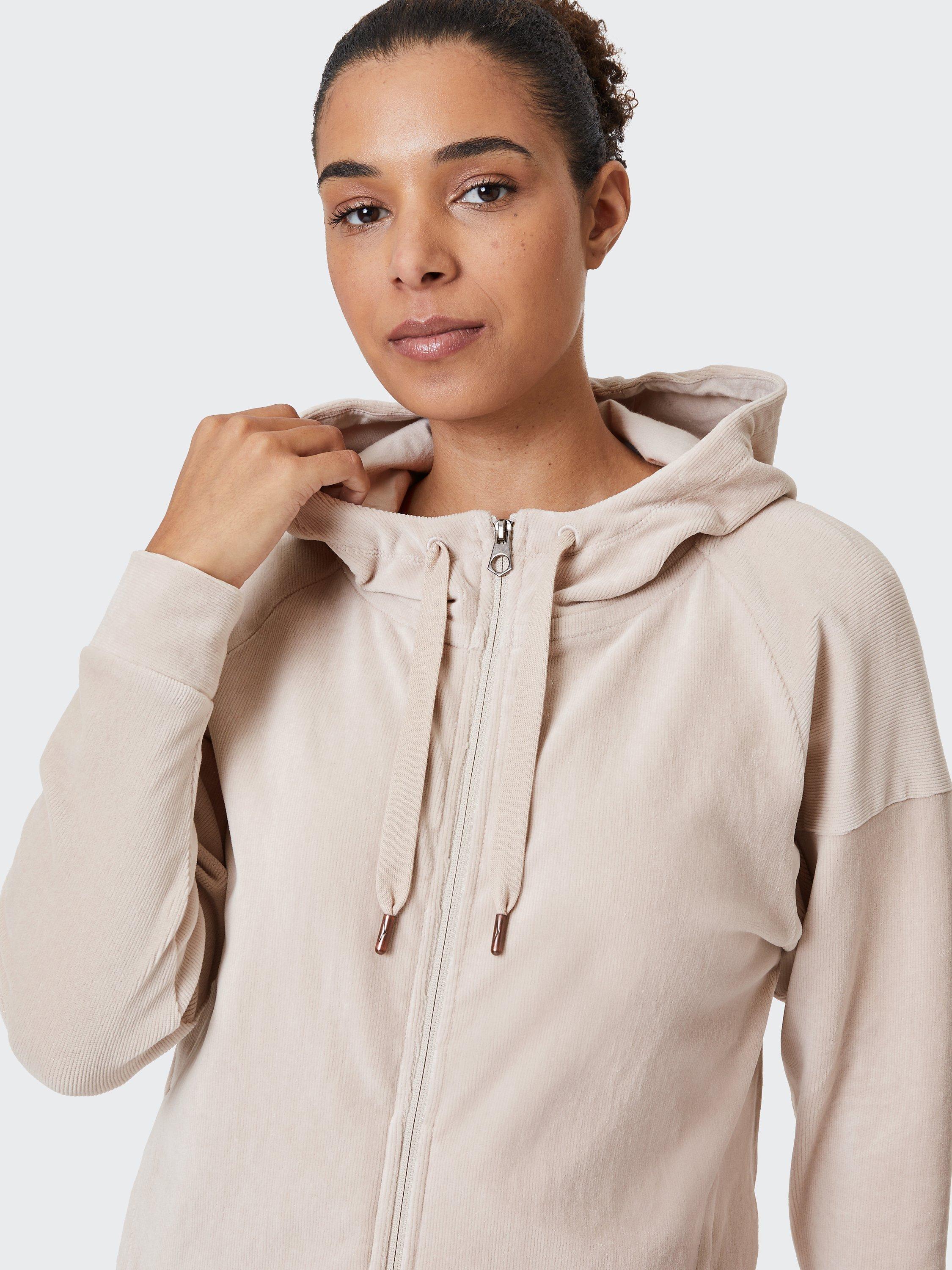 Product image 6 of 7, which shows Venice Beach Jolina Cotton Blend Hoodie, Almond Cream, XS