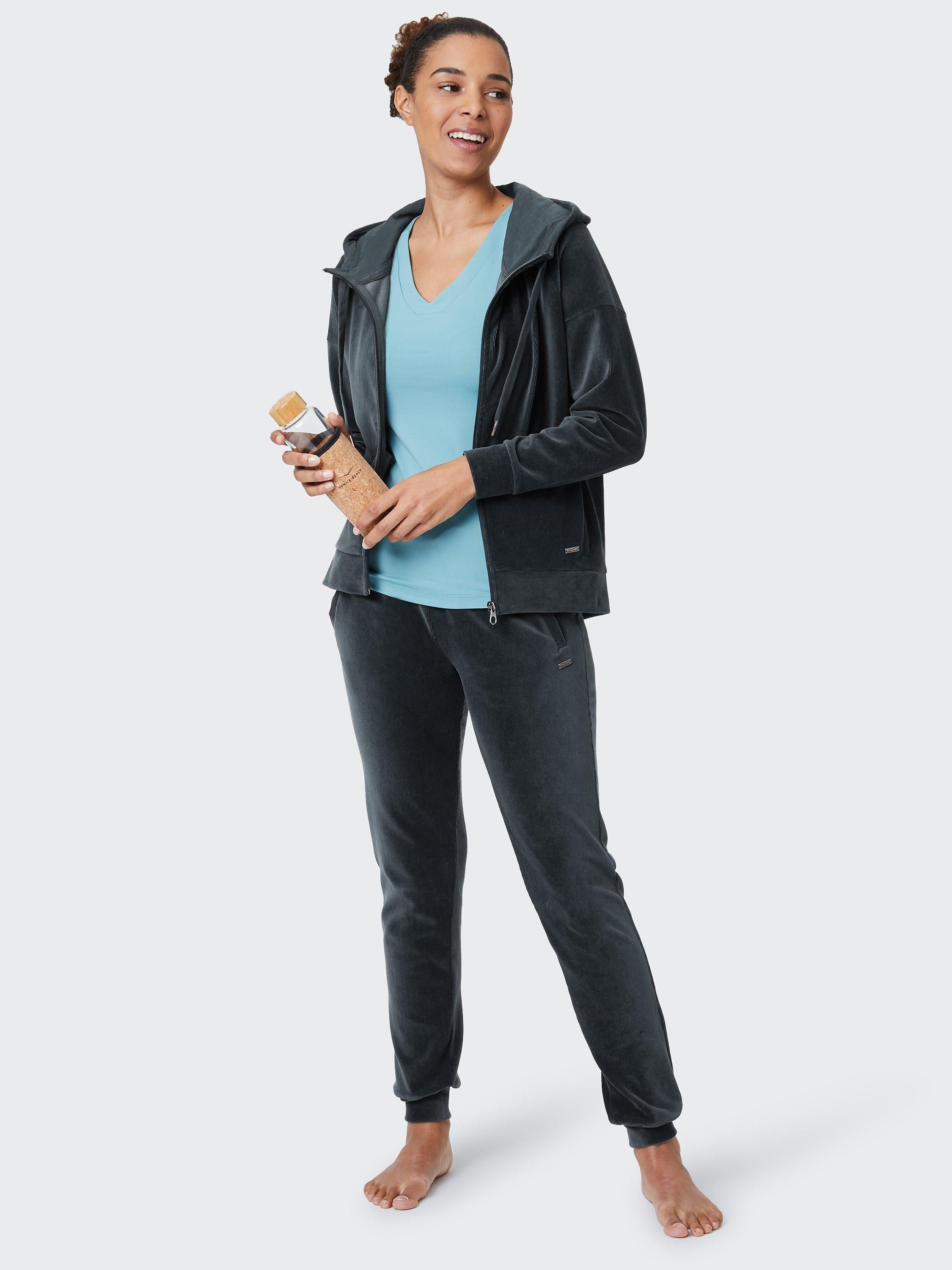 Product image 1 of 7, which shows Venice Beach Jolina Cotton Blend Hoodie, Shadow Green, XS