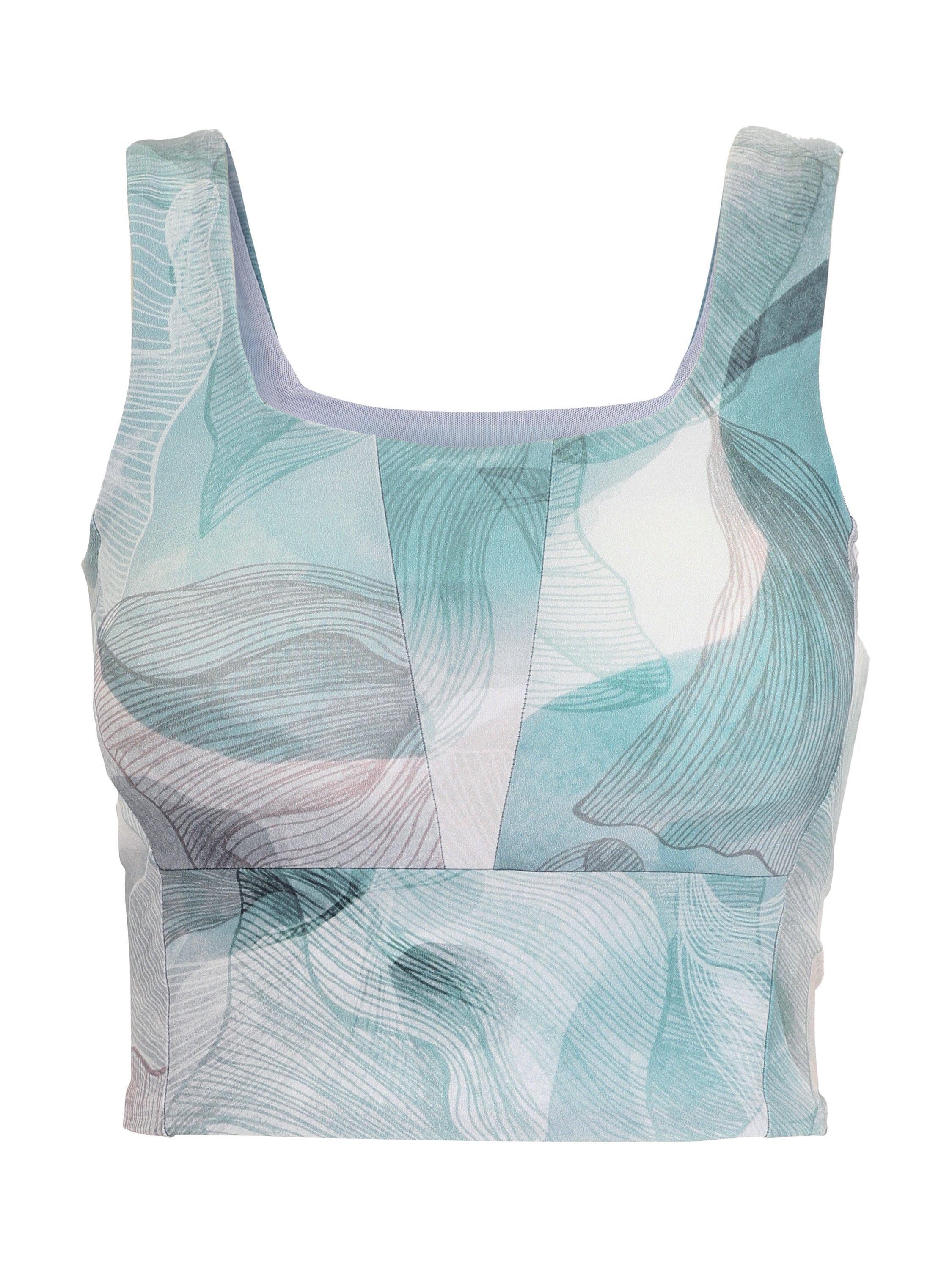 Product image 4 of 7, which shows Venice Beach Aaliyah Cropped Gym Top, Ginkgo Leaves, XS