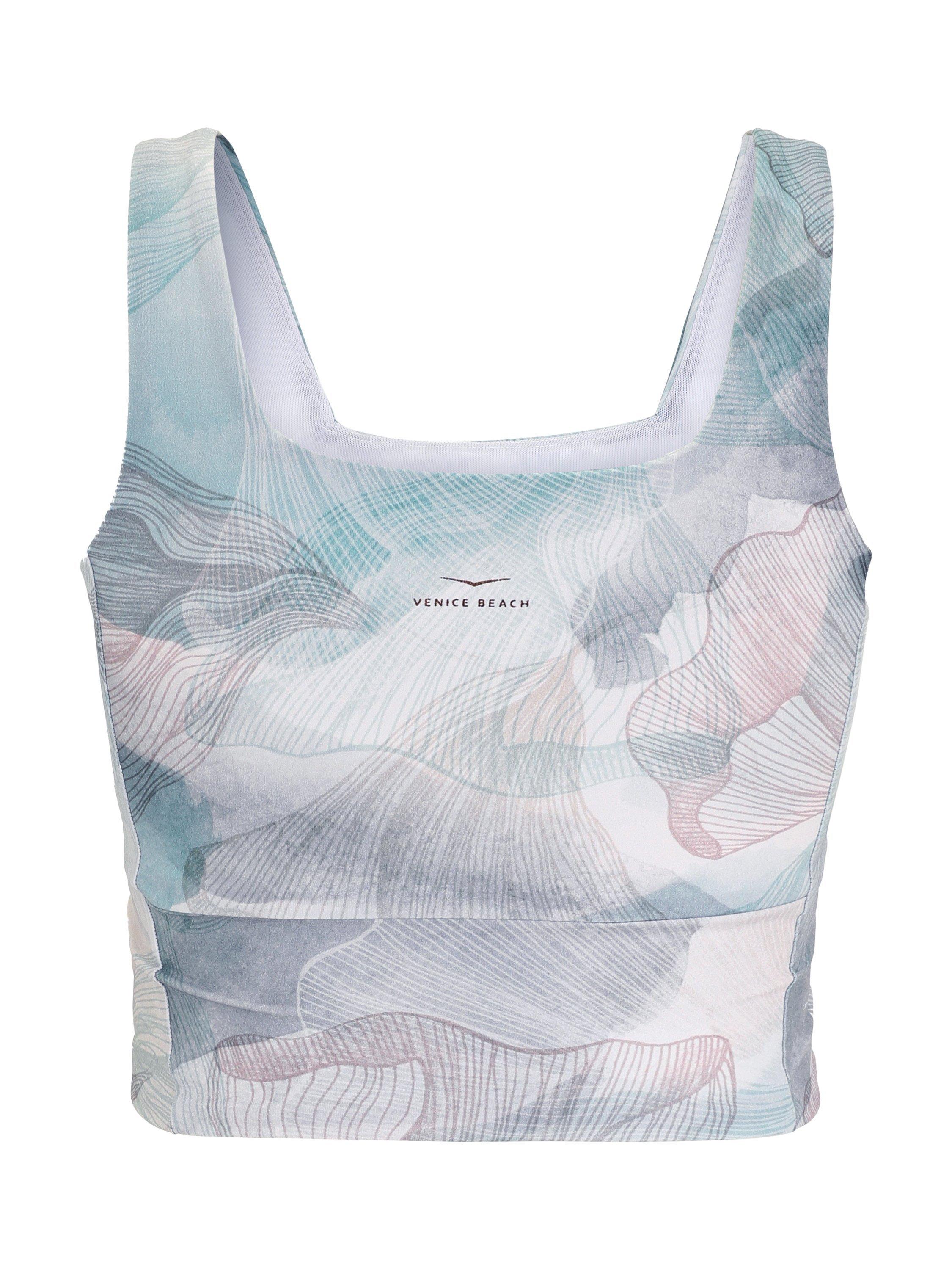 Product image 5 of 7, which shows Venice Beach Aaliyah Cropped Gym Top, Ginkgo Leaves, XS