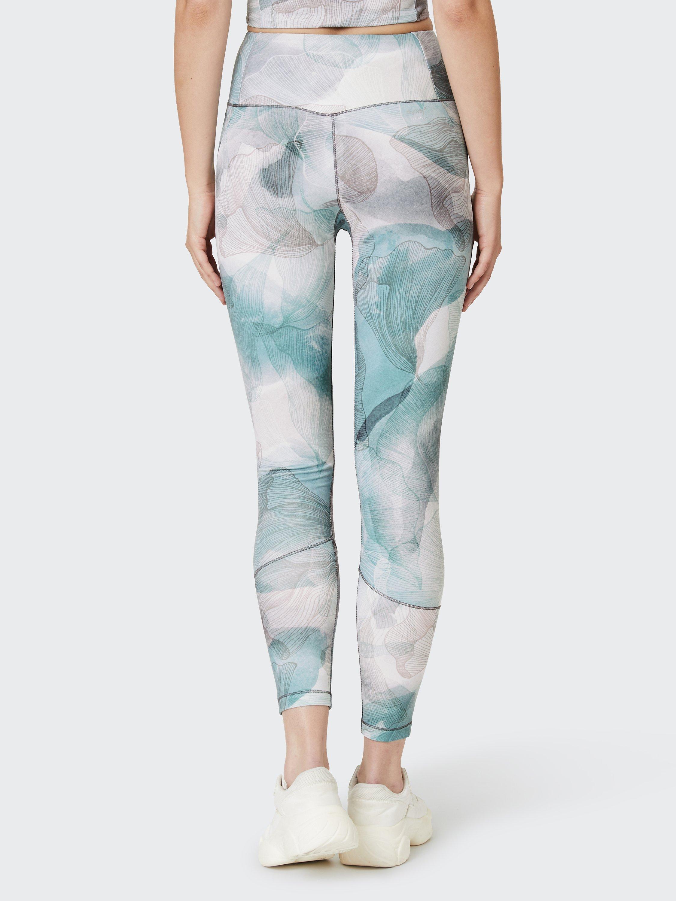 Product image 3 of 7, which shows Venice Beach Sariah Gym Leggings, Ginkgo Leaf Print, XS