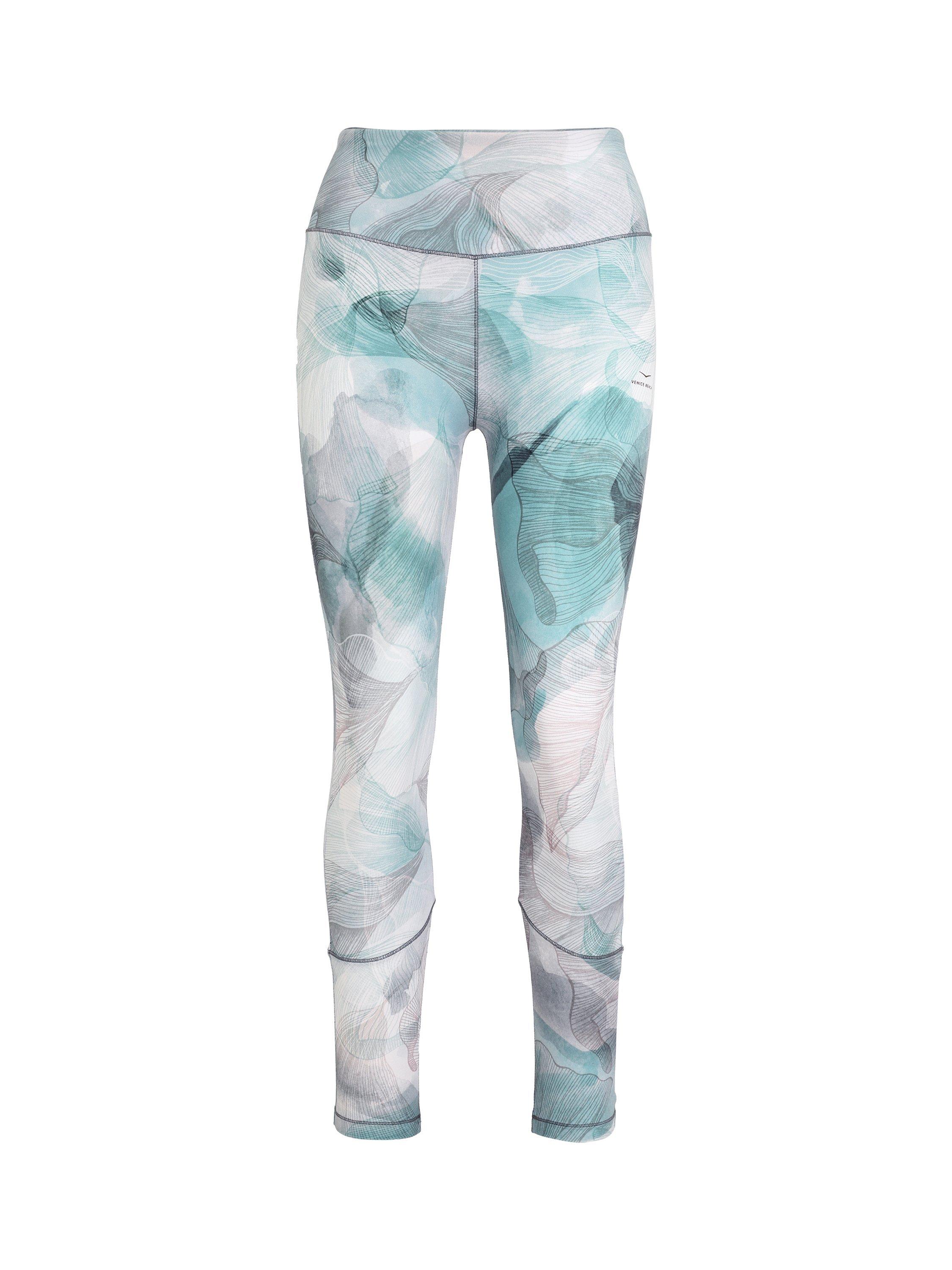 Product image 4 of 7, which shows Venice Beach Sariah Gym Leggings, Ginkgo Leaf Print, XS