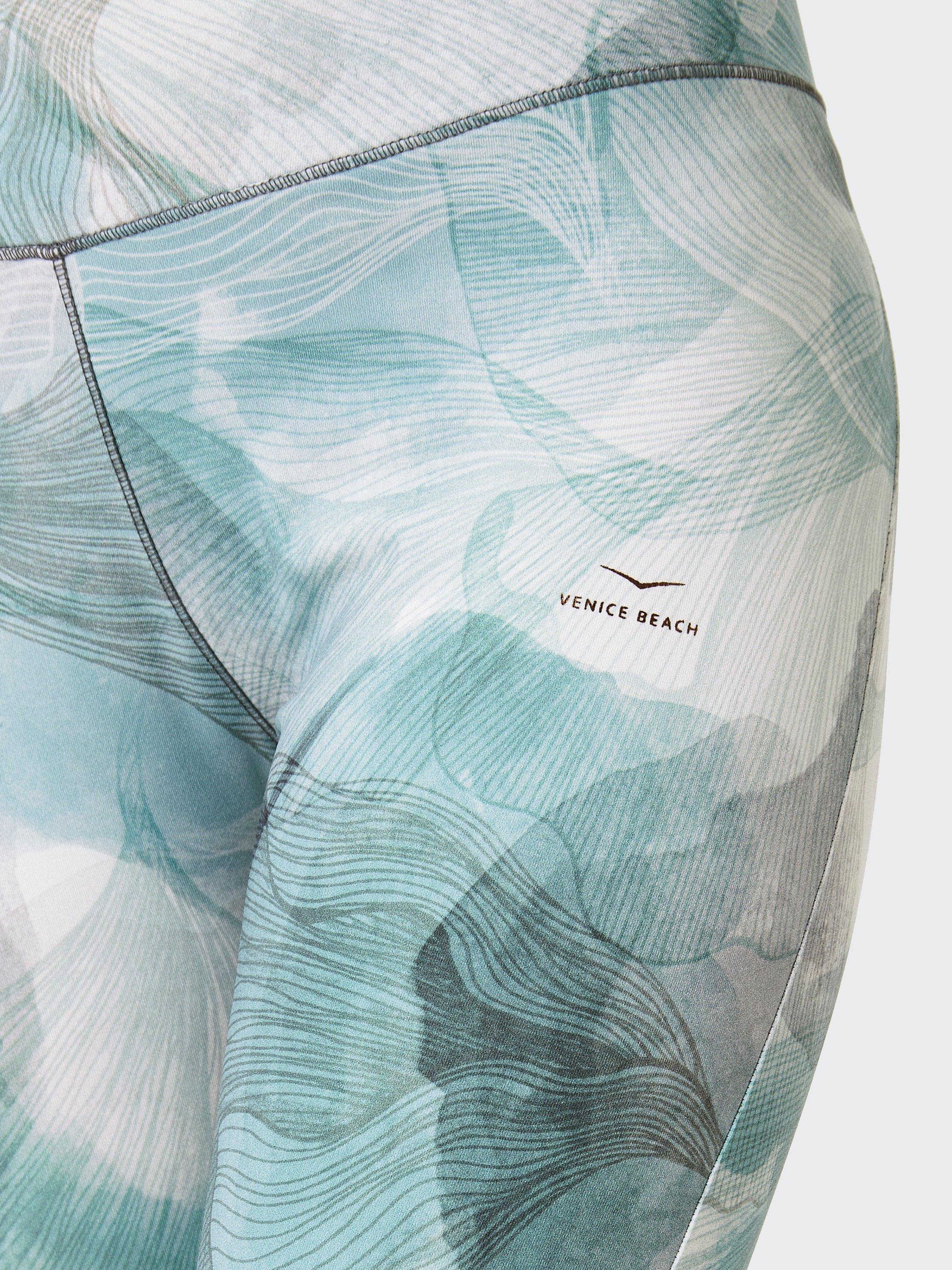 Product image 6 of 7, which shows Venice Beach Sariah Gym Leggings, Ginkgo Leaf Print, XS