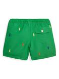 Ralph Lauren Kids' Traveler Signature Embroided Logo Swim Trunks, Preppy Green