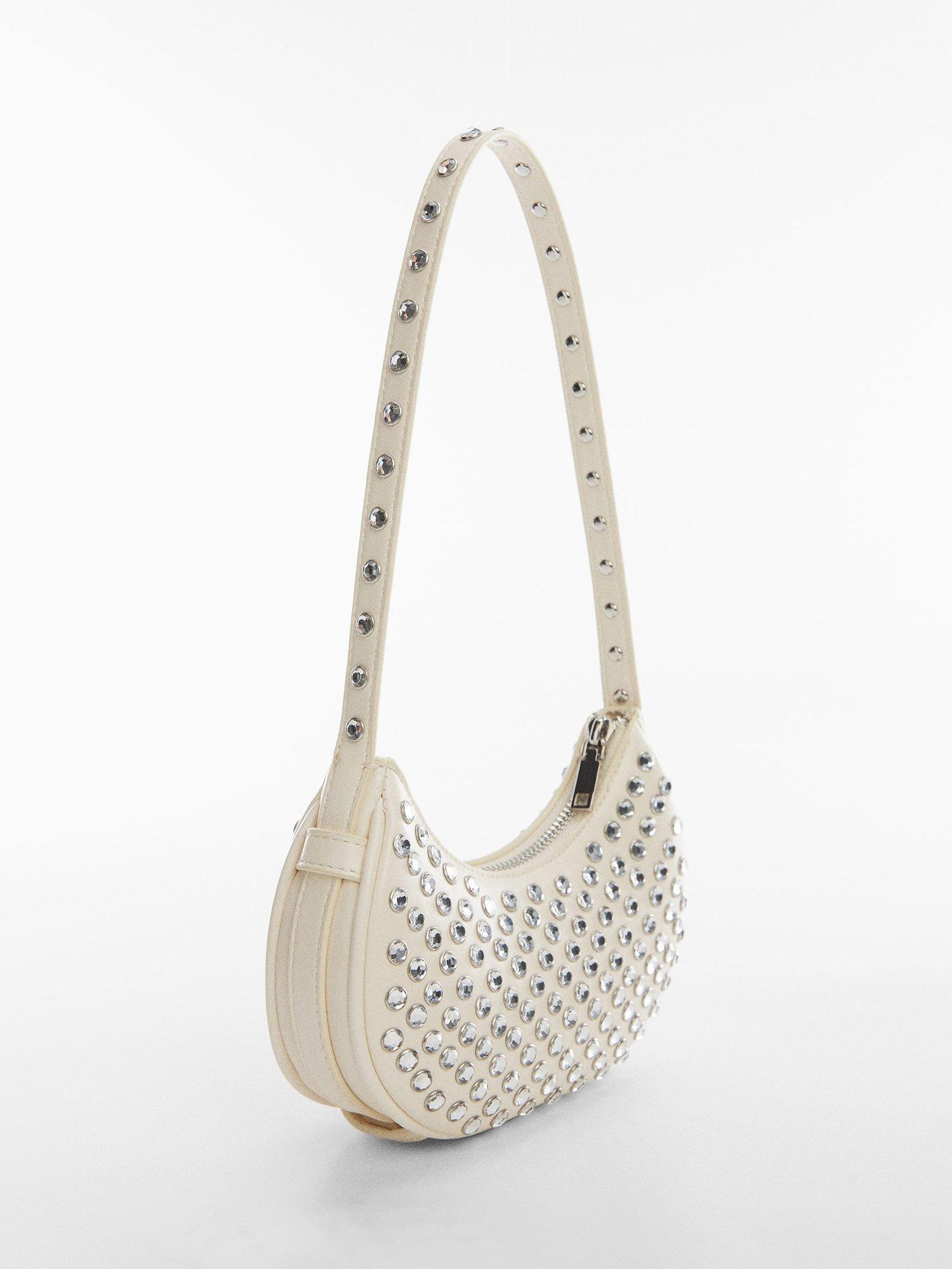 Mango Toki Glass Crystal Shoulder Bag, White, One Size