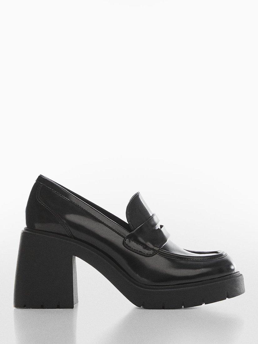 Mango Nota Heeled Loafers, Black
