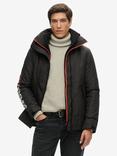 Superdry Hooded Yachter Windbreaker Jacket, Black/Bold Orange