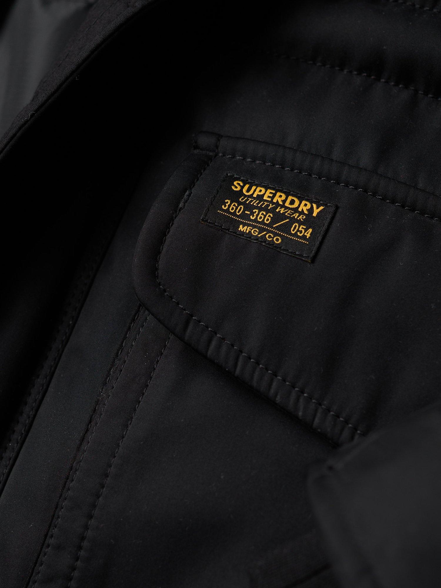 Product image 3 of 5, which shows Superdry Chinook Faux Fur Parka Coat, Noir, S