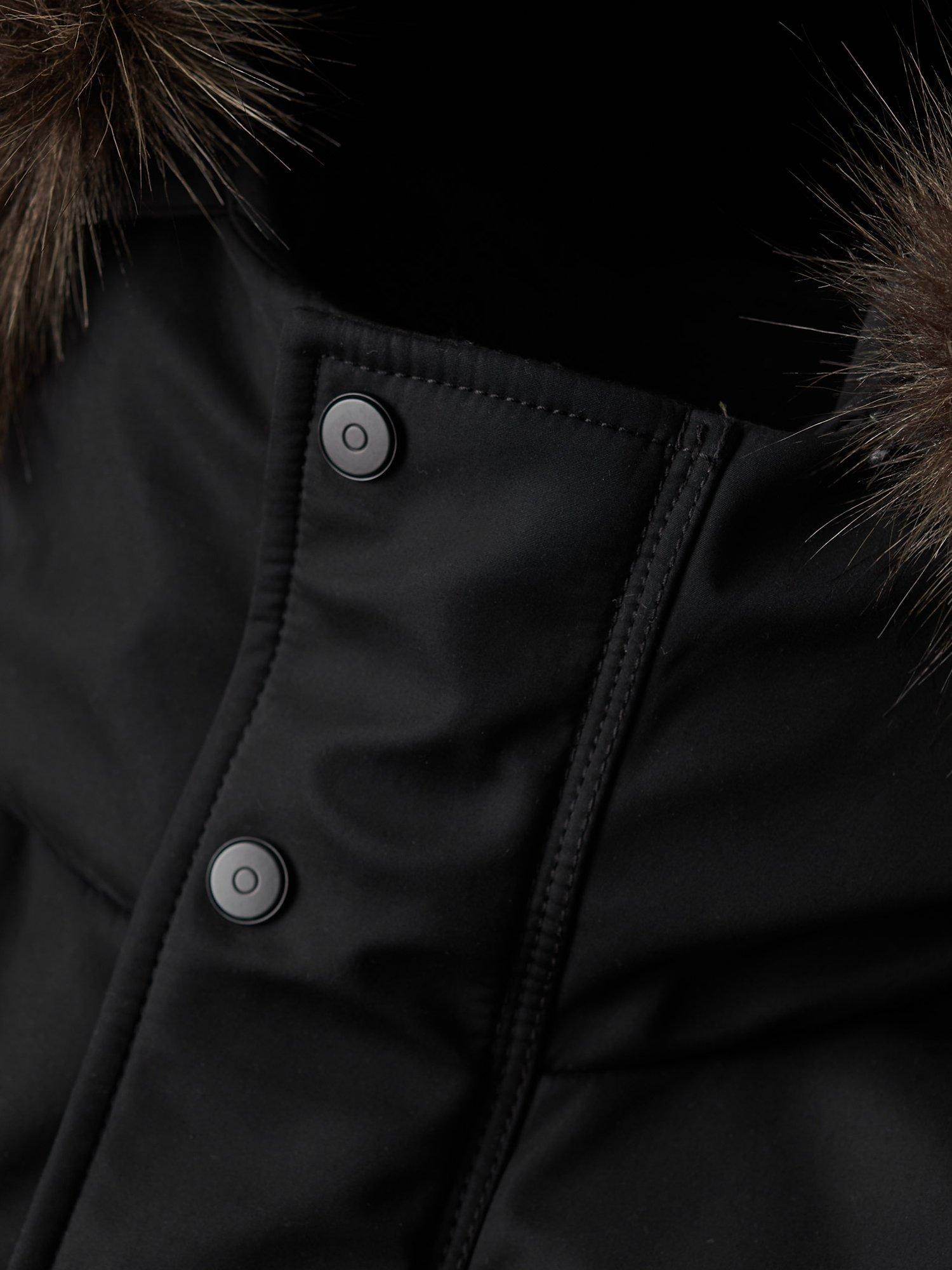 Product image 5 of 5, which shows Superdry Chinook Faux Fur Parka Coat, Noir, S