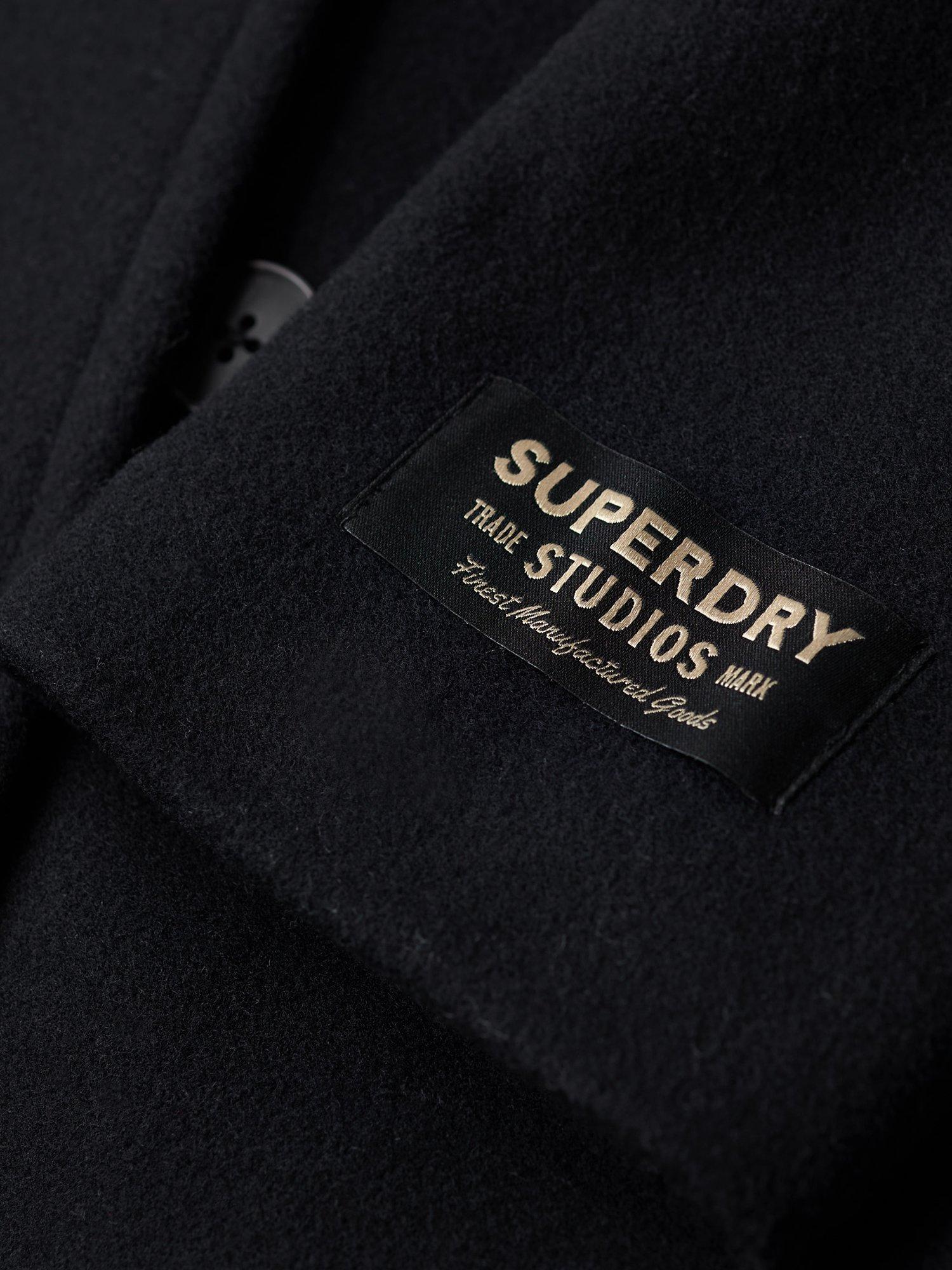 Product image 3 of 8, which shows Superdry 2 In 1 Wool Blend Pea Coat, Eclipse Navy, S