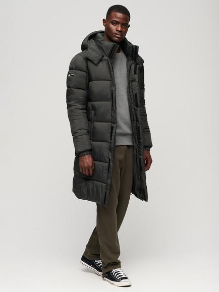 Superdry Ripstop Longline Puffer Jacket - view 2, Black Grid