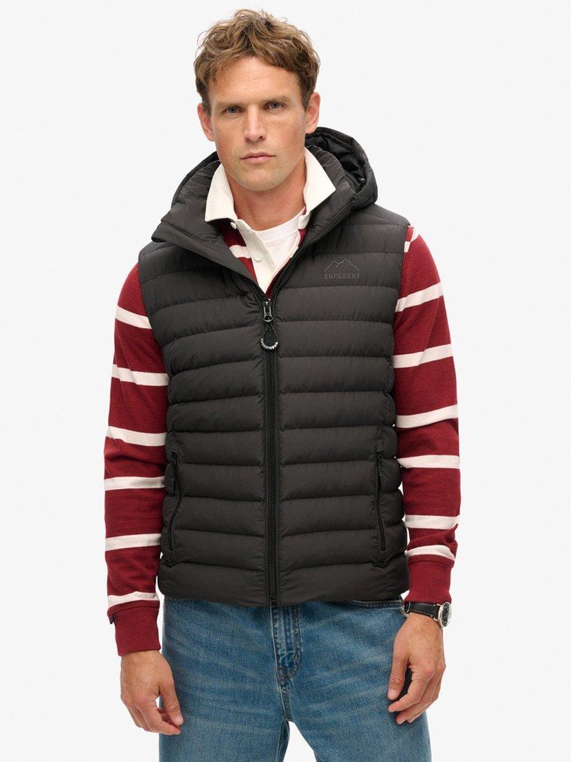 Product image 2 of 5, which shows Superdry Hooded Fuji Sport Padded Gilet, Black, S