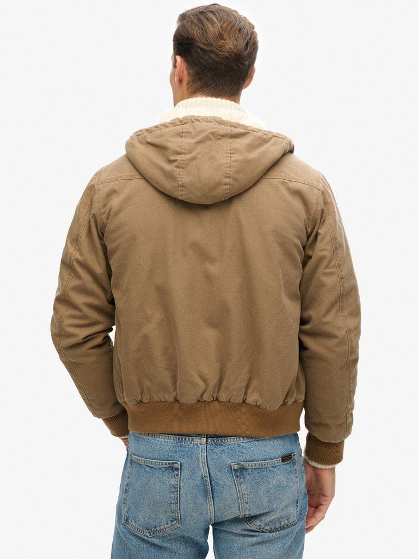 Product image 2 of 7, which shows Superdry Vintage Workwear Hooded Bomber, Denim Co Tobacco, L