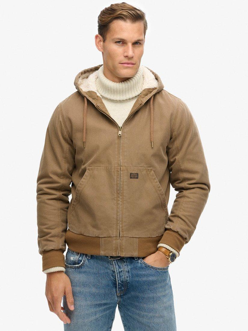 Product image 2 of 6, which shows Superdry Vintage Workwear Hooded Bomber, Denim Co Tobacco, L