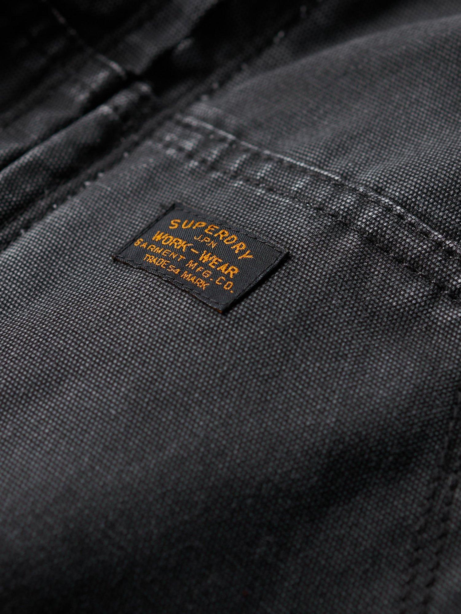 Product image 6 of 6, which shows Superdry Vintage Workwear Hooded Bomber, Bison Black, S