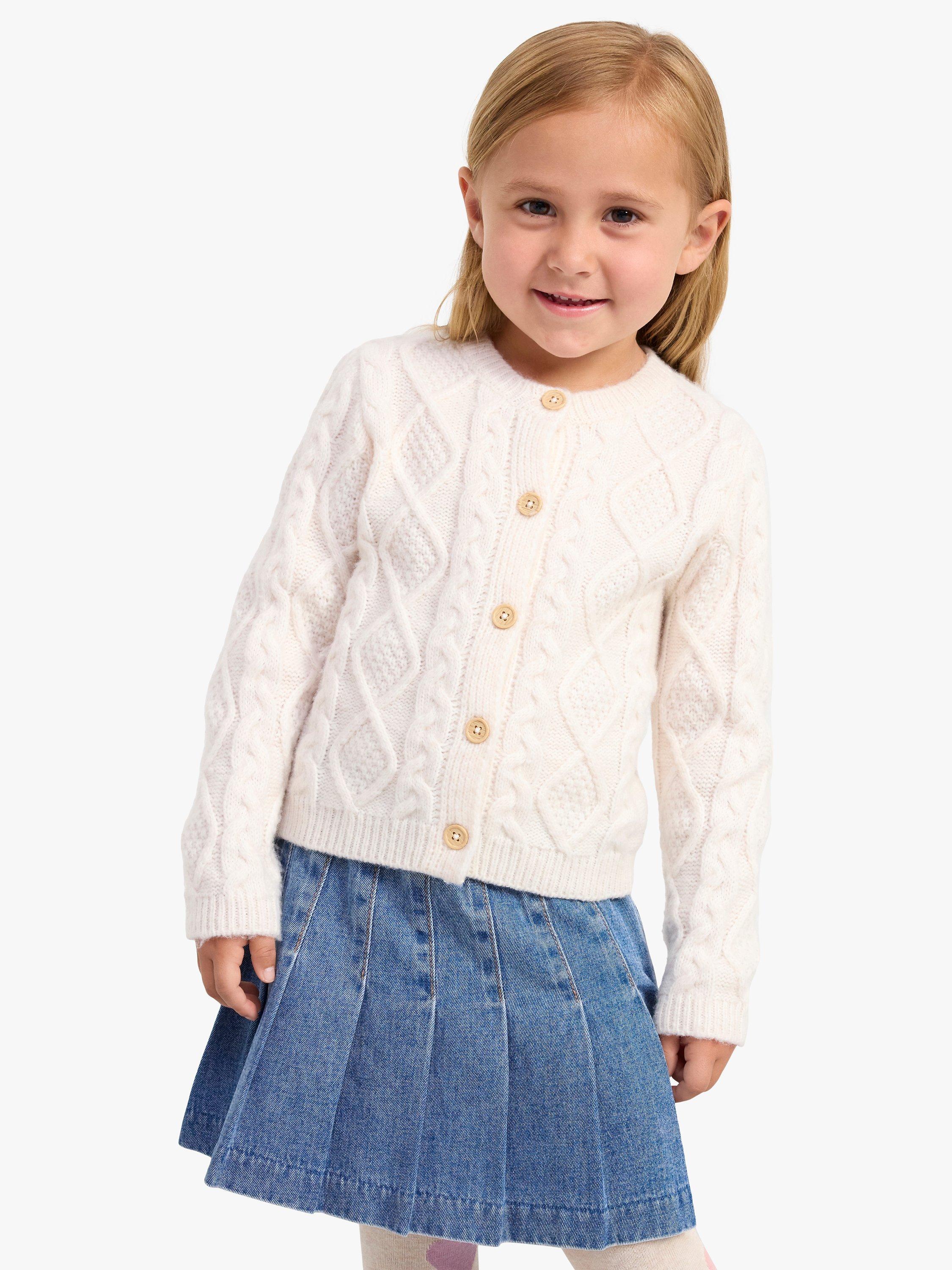 Lindex Kids' Cabel Knit Cardigan, Beige