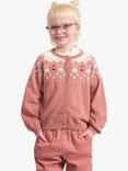 Lindex Kids' Bunny Fair Isle Cardigan, Pink