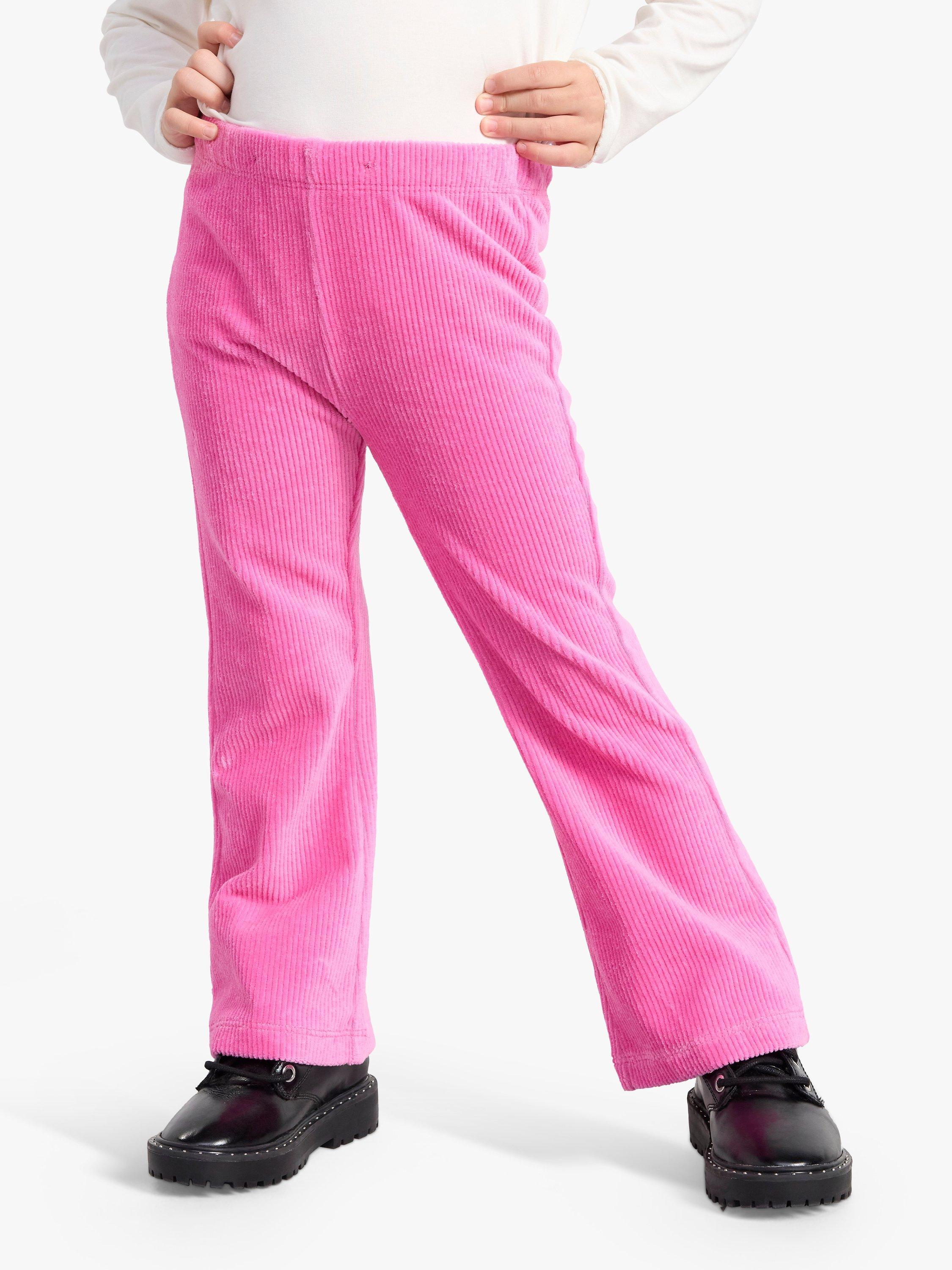 Lindex Kids' Jersey Cord Flare Trousers, Pink