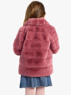 Lindex Kids' Faux Fur Jacket, Pink - view 2, Pink