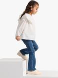 Lindex Kids' Swissdot Flounce Organic Cotton Blouse, White